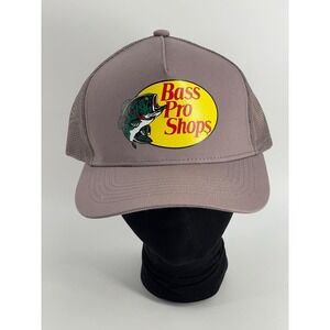 Bass Pro Shops Gray Mesh Trucker Hat Adjustable Fishing Cap